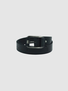 Italian Leather Black Textured Casual Belt