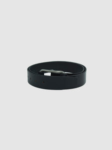 Italian Leather Black Textured Casual Belt