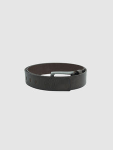 Dark Olive Nickle Buckle Leather Casual Belt