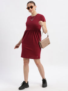 Popcorn Jersey Fit & Flare Dress