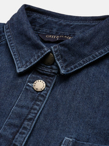 Dark Blue Tie Up At Waist Denim Jackets