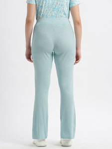 High Rise Fit & Flare Pointelle Knit Pants