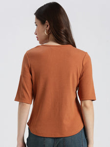 Scoop neck Sandstone Casual Top