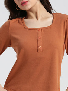 Scoop neck Sandstone Casual Top