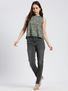 All Over Floral Print Sleeveeless Top