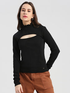 Rib Top With Cut-Out Detail