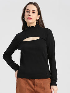 Rib Top With Cut-Out Detail