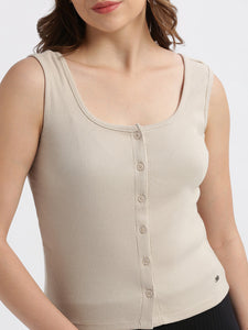 Beige Casual Top