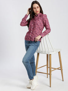 Pure Crepe Floral Aop Shirt