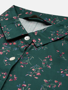 Dark Green Botanical Regular Shirt