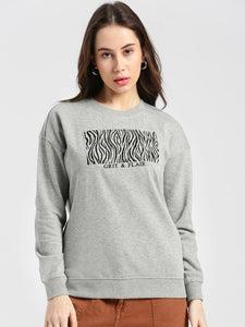 Animal Print Embroidery Sweatshirt