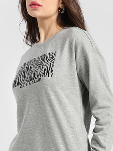 Animal Print Embroidery Sweatshirt