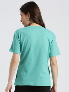 Casual Rib Sea Green T-shirt