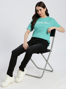 Casual Rib Sea Green T-shirt