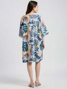 knee length Blue Poly Tunic